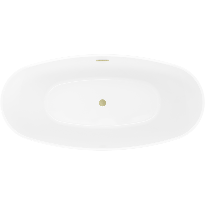 Mexen Olea volně stojící vana vzor 170 x 80 cm, bílá/černá, přepad zlatý kartáčovaný - 52821708075-55