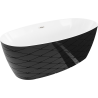 Mexen Olea volně stojící vana vzor 170 x 80 cm, bílá/černá, přepad kartáčovaný nikl - 52821708075-97