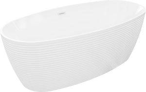 Mexen Lira volně stojící vana vzor 170 x 80 cm, bílá, bílý přepad - 52831708000-20