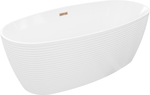 Mexen Lira volně stojící vana vzor 170 x 80 cm, bílá, přepad růžové zlato - 52831708000-60