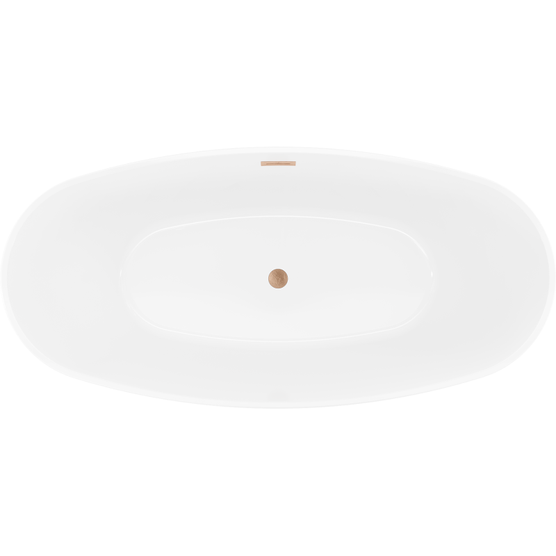 Mexen Lira volně stojící vana vzor 170 x 80 cm, bílá, přepad kartáčovaná měď - 52831708000-65