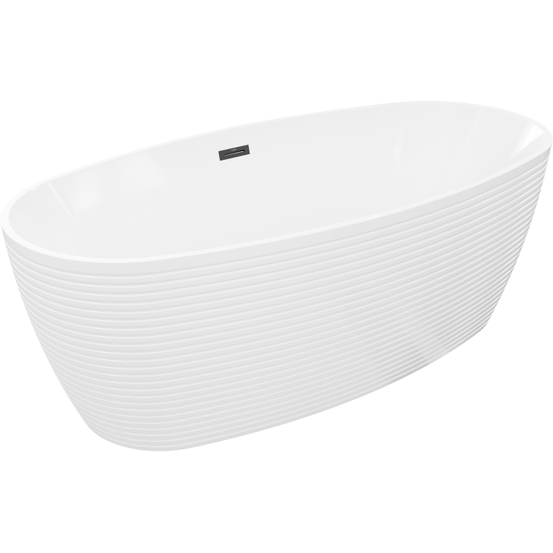 Mexen Lira vana volně stojící vzor 170 x 80 cm, bílá, přepad černý - 52831708000-70