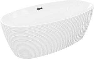 Mexen Lira vana volně stojící vzor 170 x 80 cm, bílá, přepad černý - 52831708000-70