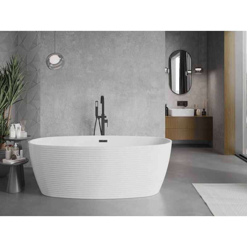 Mexen Lira vana volně stojící vzor 170 x 80 cm, bílá, přepad černý - 52831708000-70