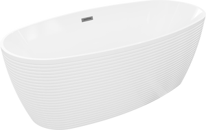 Mexen Lira volně stojící vana vzor 170 x 80 cm, bílá, přepad gun metal - 52831708000-95