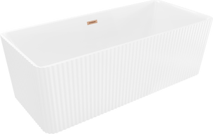 Mexen Nila volně stojící vana vroubkovaná 170 x 75 cm, bílá, přepad kartáčovaná měď - 52841708000-65