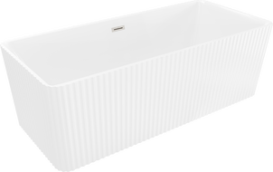 Mexen Nila volně stojící vana ryhovaná 170 x 75 cm, bílá, přepad kartáčovaný nikl - 52841708000-97