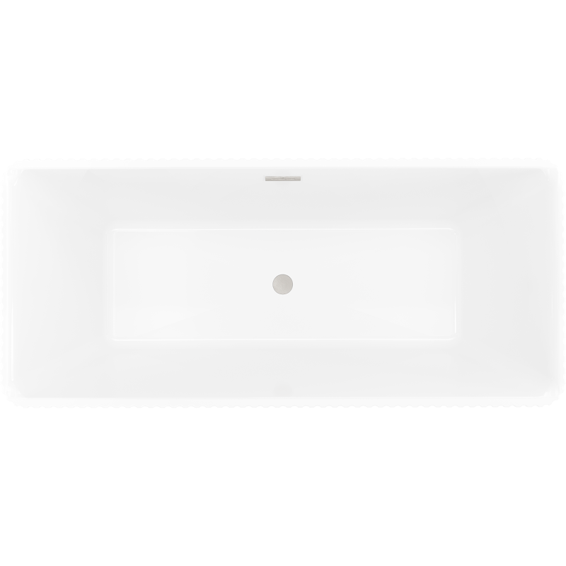 Mexen Nila volně stojící vana ryhovaná 170 x 75 cm, bílá, přepad kartáčovaný nikl - 52841708000-97