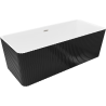 Mexen Nila volně stojící vana rýhovaná 170 x 75 cm, bílá/černá, přepad kartáčovaný nikl - 52841708075-97