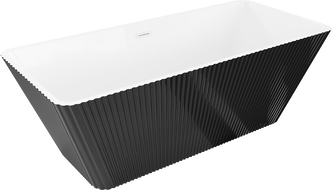 Mexen Tava volně stojící vana rýhovaná 170 x 75 cm, bílá/černá, přepad bílý - 52851707575-20