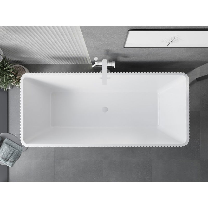 Mexen Tava volně stojící vana rýhovaná 170 x 75 cm, bílá/černá, přepad bílý - 52851707575-20