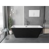 Mexen Tava volně stojící vana s drážkou 170 x 75 cm, bílá/černá, přepad gun gray kartáčovaný - 52851707575-66