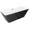 Mexen Tava volně stojící vana ryhovaná 170 x 75 cm, bílá/černá, přepad černý - 52851707575-70
