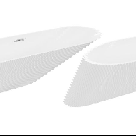 Mexen Yara volně stojící vana se žlábkováním 170 x 75 cm, bílá, přepad chrom - 52861707500-01