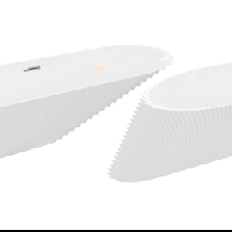 Mexen Yara volně stojící vana vroubkovaná 170 x 75 cm, bílá, přepad růžové zlato - 52861707500-60