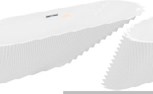 Mexen Yara volně stojící vana vroubkovaná 170 x 75 cm, bílá, přepad růžové zlato - 52861707500-60