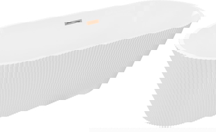 Mexen Yara vana volně stojící drážkovaná 170 x 75 cm, bílá, přepad měď kartáčovaný - 52861707500-65