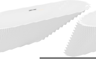 Mexen Yara volně stojící vana rýhovaná 170 x 75 cm, bílá, přepad kartáčovaný nikl - 52861707500-97