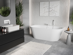 Mexen Oris volně stojící vanová vana 150 x 75 cm, bílá, bílý přepad - 52871507500-20