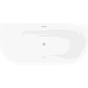 Mexen Oris volně stojící přisazená vana rýhovaná 150 x 75 cm, bílá, přepad kartáčovaný nikl - 52871507500-97