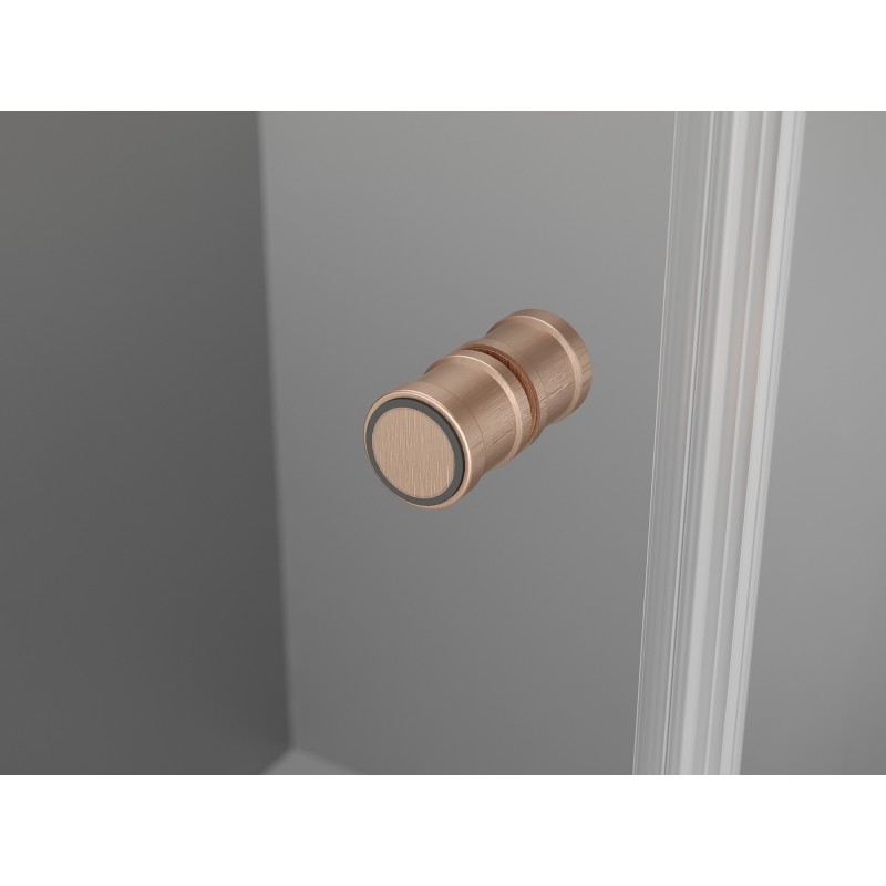 Mexen Mist-F skládací sprchová kabina levá 75 x 85 cm, transparentní, kartáčovaná měď - 8A6T-075-085-65-00-L