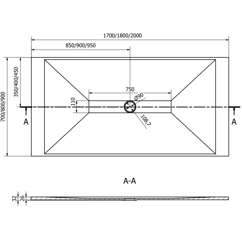 Mexen Toro obdélníkový sprchový kout SMC 180 x 70 cm, bílý - 43107018