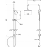 Mexen T40 Sprchový sloup, kartáčovaná šedá zbraň - 798404093-66