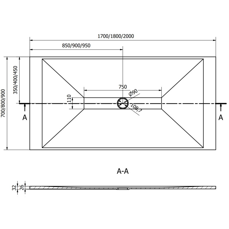 Mexen Toro obdélníkový sprchový kout SMC 170 x 80 cm, bílý - 43108017
