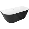 Mexen Oris wanna samostatně stojící u stěny rýhovaná 150 x 75 cm, bílá/černá, přepad chrom - 52871507575-01