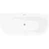 Mexen Oris volně stojící přisazená vanička rýhovaná 170 x 80 cm, bílá, přepad kartáčovaná měď - 52871708000-65
