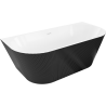 Mexen Oris volně stojící přístěnná vana rýhovaná 170 x 80 cm, bílá/černá, bílý přepad - 52871708075-20