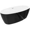 Mexen Lira volně stojící vana vzor 170 x 80 cm, bílá/černá, přepad chrom - 52831708075-01