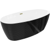 Mexen Lira volně stojící vana vzor 170 x 80 cm, bílá/černá, přepad zlatý - 52831708075-50