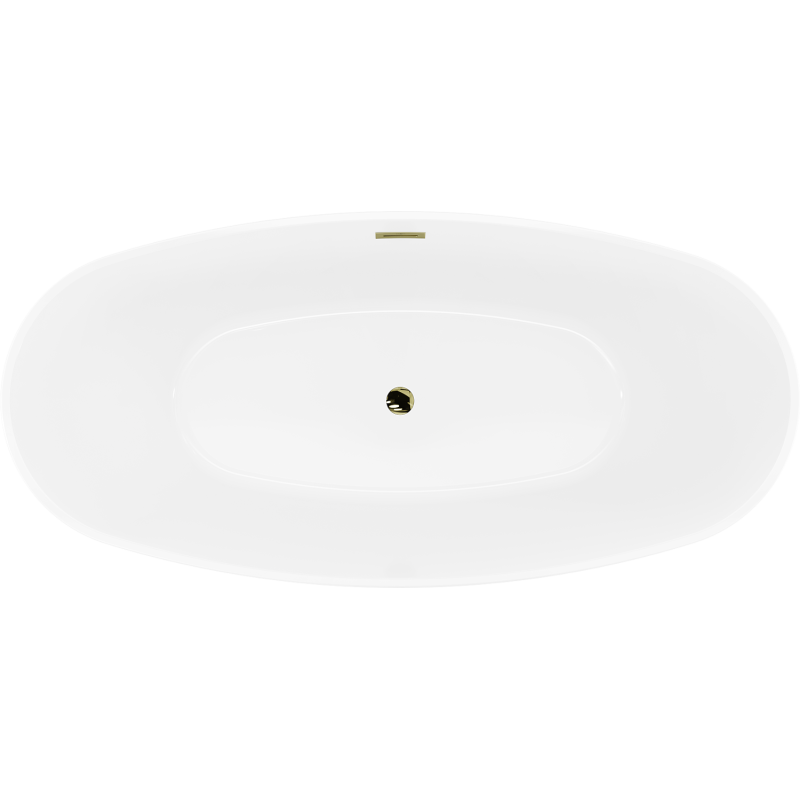 Mexen Lira volně stojící vana vzor 170 x 80 cm, bílá/černá, přepad zlatý - 52831708075-50