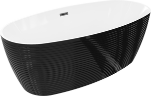 Mexen Lira volně stojící vana vzor 170 x 80 cm, bílá/černá, přepad černý - 52831708075-70