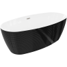 Mexen Lira volně stojící vana vzor 170 x 80 cm, bílá/černá, přepad nikl kartáčovaný - 52831708075-97