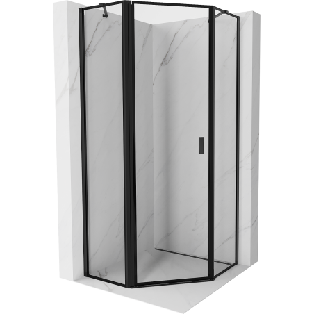 Mexen Mist pětiúhelníková sprchová kabina levá 80 x 80 cm, černý rám, černá - 8A8-080-080-70-70-L
