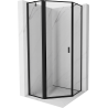 Mexen Mist pětiúhelníková sprchová stěna, otočná vlevo 90 x 90 cm, černý rám, černá - 8A8-090-090-70-70-L