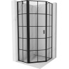 Mexen Mist pětiúhelníková sprchová kabina s otevíracími dveřmi vlevo 100 x 100 cm, černá mřížka, černá - 8A8-100-100-70-77-L