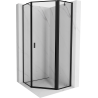 Mexen Mist pětihranný sprchový kout s otevíracími dveřmi pravý 80 x 80 cm, černý rámeček, černý