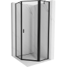 Mexen Mist pětiúhelníková sprchová kabina pravá 100 x 100 cm, černý rám, černá - 8A8-100-100-70-70-P
