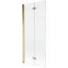 Mexen Mist vanová zástěna 2-křídlová levá 80 x 150 cm, transparentní, zlatá - 8A9-080-002-50-00-L