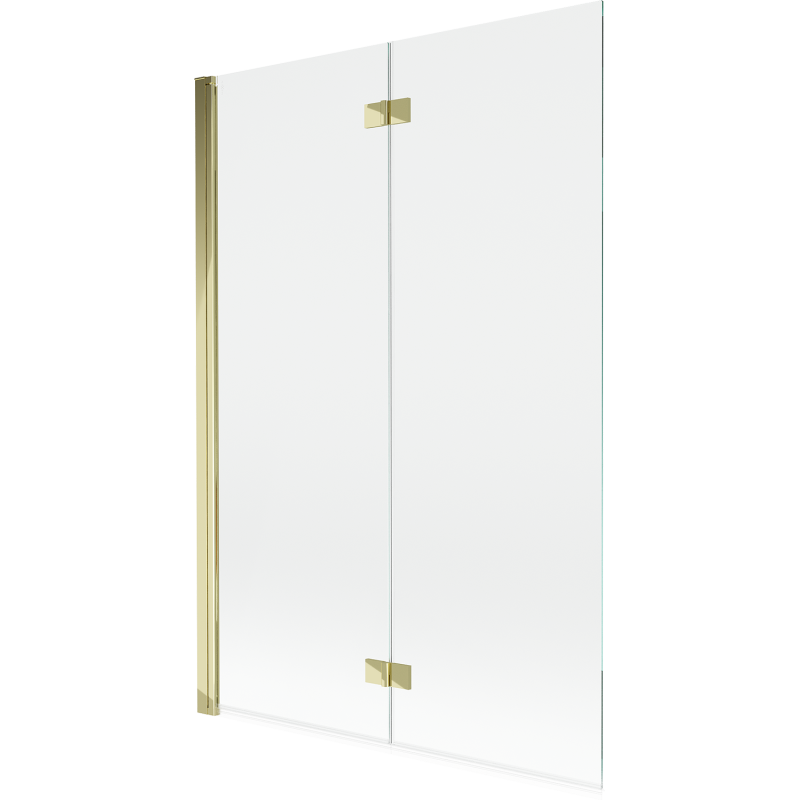 Mexen Mist 2-křídlová vana levá 120 x 150 cm, transparentní, zlatá - 8A9-120-002-50-00-L