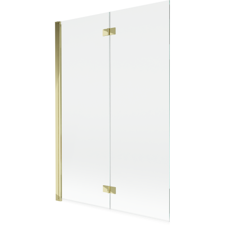 Mexen Mist 2-křídlová vana levá 120 x 150 cm, transparentní, zlatá - 8A9-120-002-50-00-L