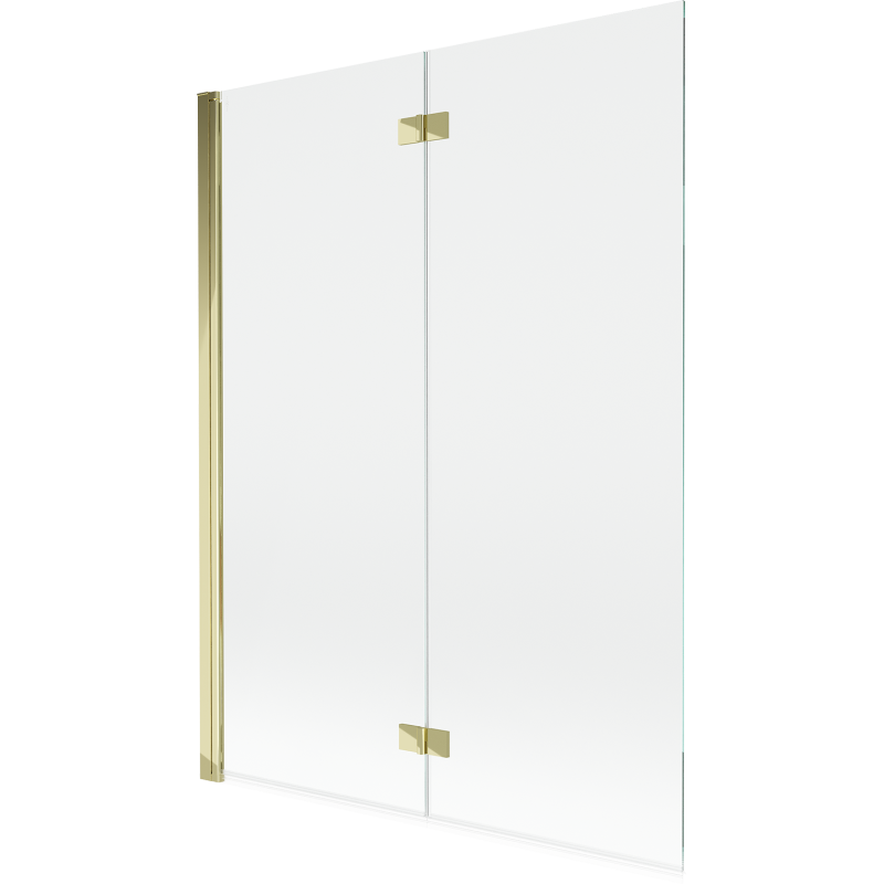 Mexen Mist sprchová zástěna 2křídlá levá 130 x 150 cm, transparentní, zlatá - 8A9-130-002-50-00-L