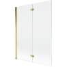 Mexen Mist sprchová zástěna 2křídlá levá 130 x 150 cm, transparentní, zlatá - 8A9-130-002-50-00-L