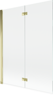 Mexen Mist sprchová zástěna 2křídlá levá 130 x 150 cm, transparentní, zlatá - 8A9-130-002-50-00-L