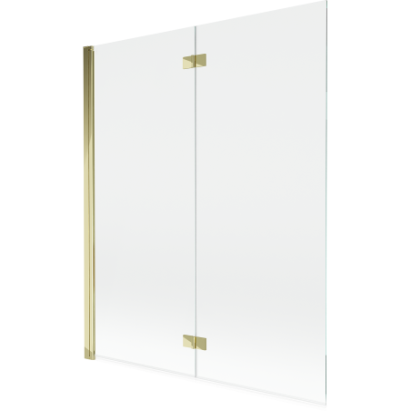 Mexen Mist, vana se sprchovou zástěnou, 2dílná, levá, 140 x 150 cm, transparentní, zlatá - 8A9-140-002-50-00-L