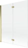 Mexen Mist, vana se sprchovou zástěnou, 2dílná, levá, 140 x 150 cm, transparentní, zlatá - 8A9-140-002-50-00-L