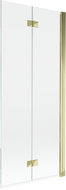 Mexen Mist vanová zástěna 2-křídlová pravá 80 x 150 cm, transparentní, zlatá - 8A9-080-002-50-00-P